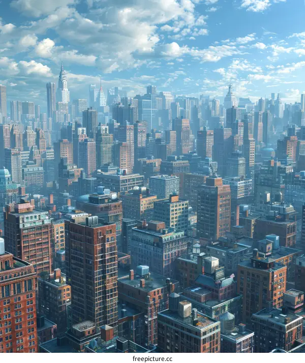 Urban Metropolis with Sprawling Skyline and Dense Buildings