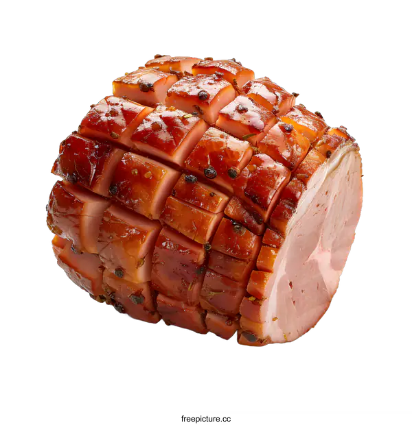 [Transparent Background PNG]Glazed Ham with Cloves