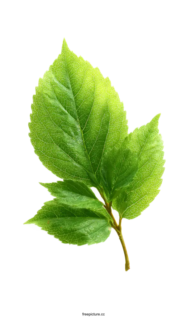 [Transparent Background PNG]Fresh Green Leaves on White Background