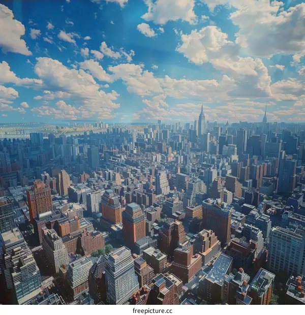 Aerial view of New York City skyline