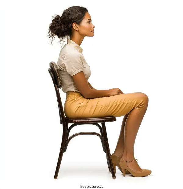 Woman Sitting in a Chair Profile View