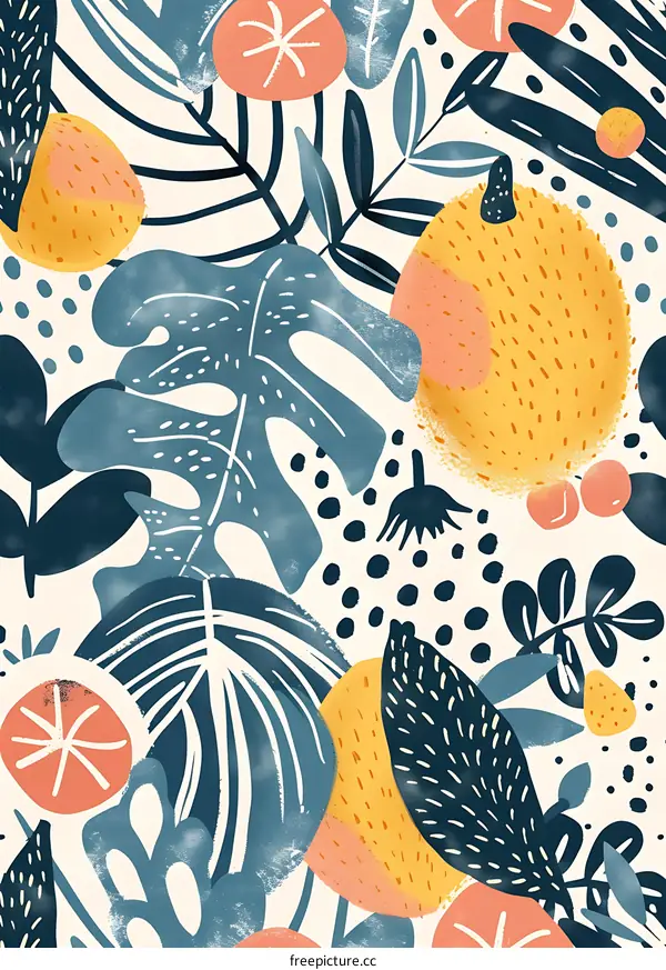 Colorful Abstract Floral Pattern Illustration