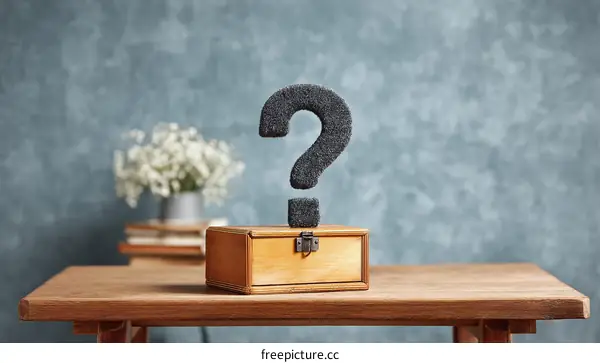 Question Mark Decorative Wooden Box Display