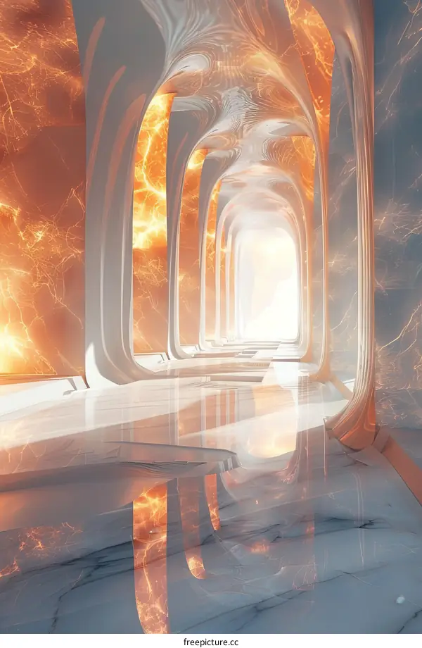 Futuristic Hallway Corridor Sci-Fi