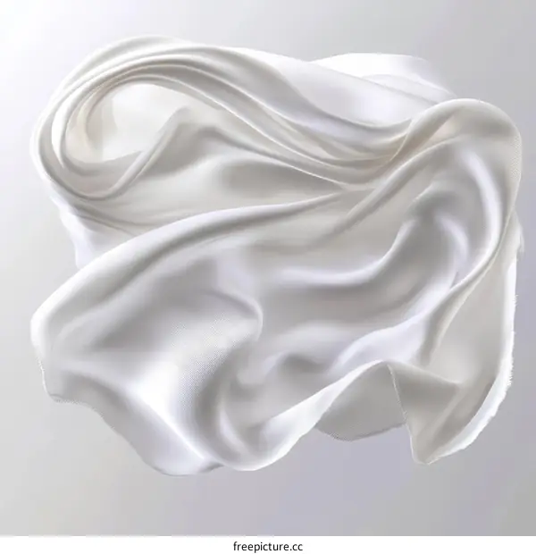 Elegant White Silk Fabric Drape