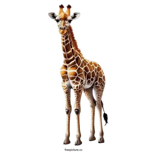[Transparent Background PNG]Beautiful Giraffe Illustration