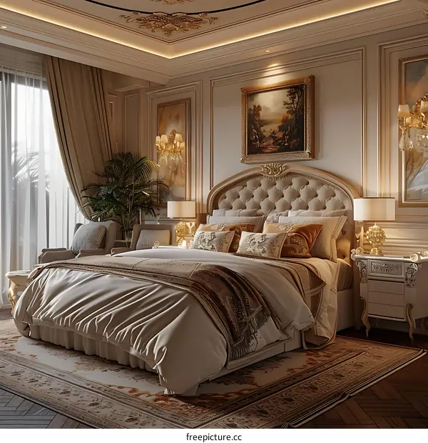 European-style luxury bedroom