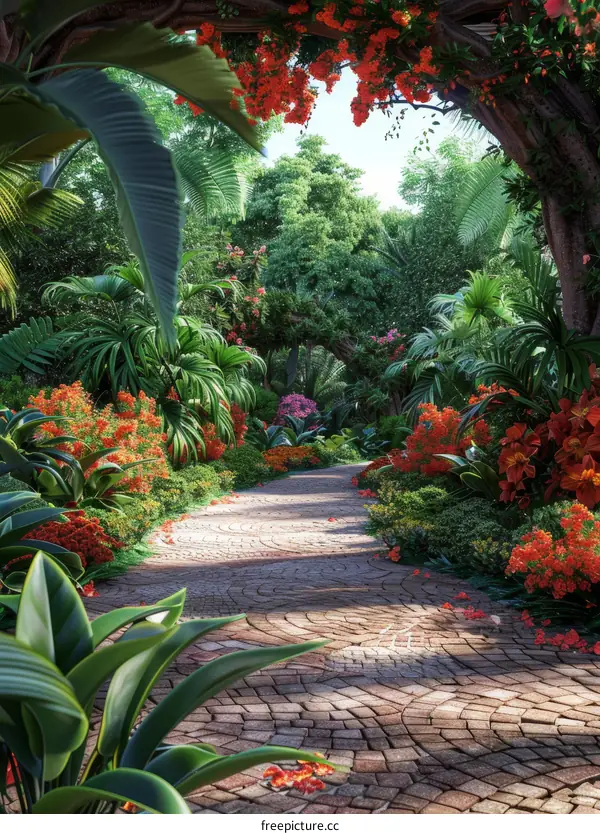 A Serene Path Through the Vibrant Rainforest