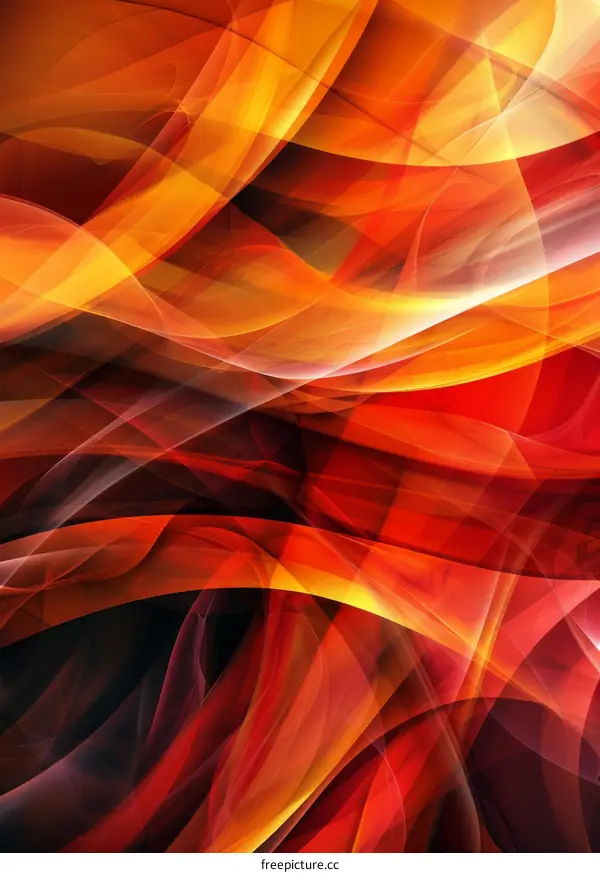 Abstract red orange yellow white light curves