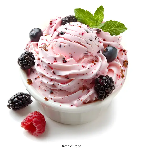 Strawberry Ice Cream with Berries