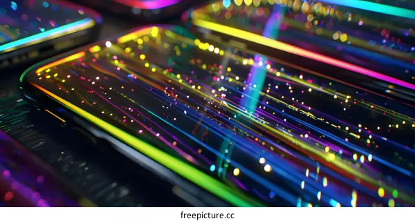 Abstract Colorful Neon Lights Background