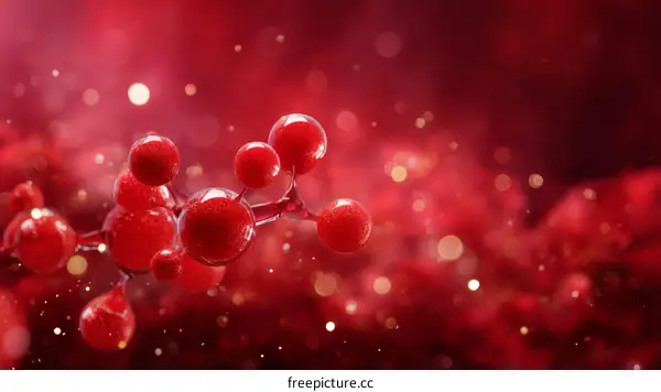 Red Molecular Structure Illustration