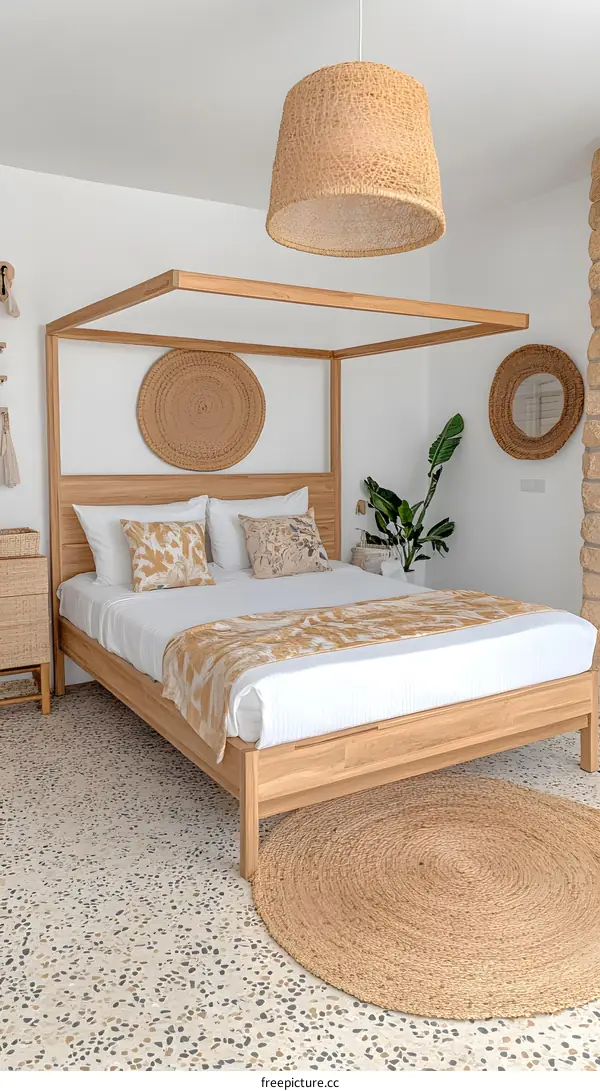 Modern Minimalist Bedroom Interior Design With Jute Decor