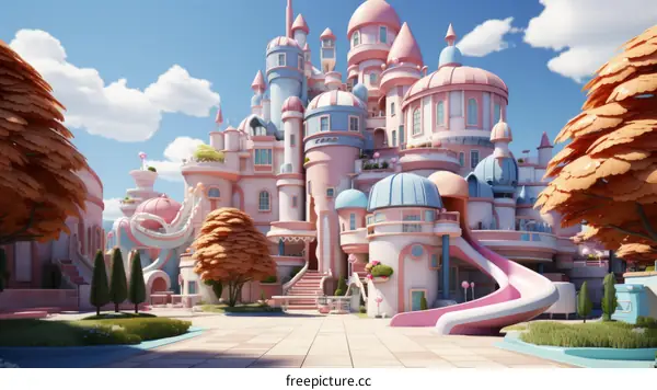 Whimsical Candyland Castle with Slide