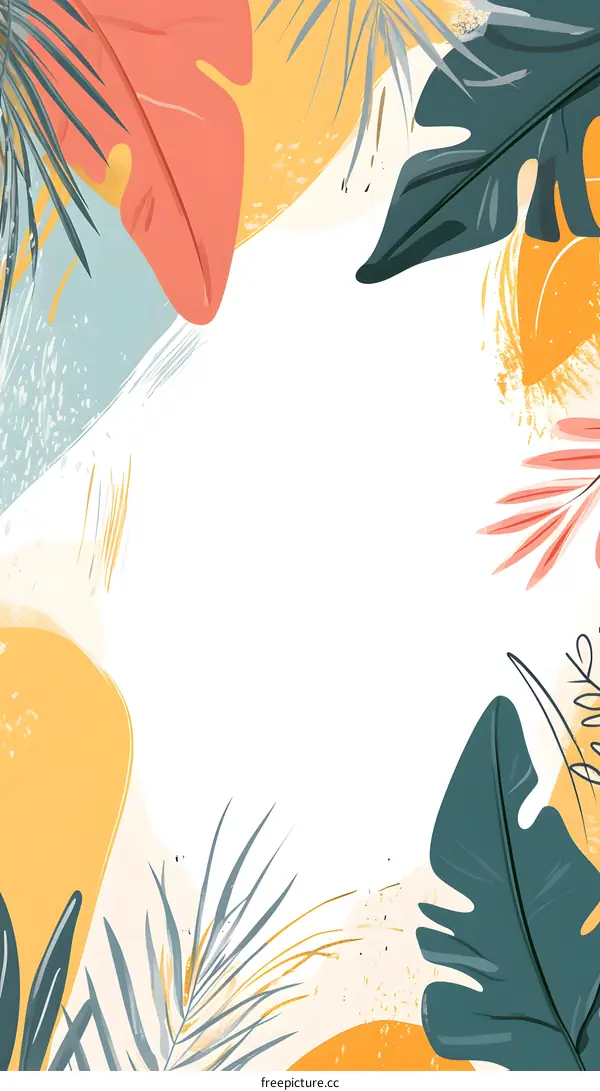 Tropical Leaves Abstract Background Illustration