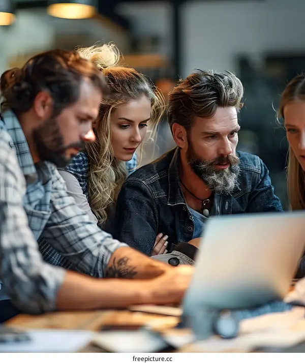 Group of business people having a meeting in a modern office space