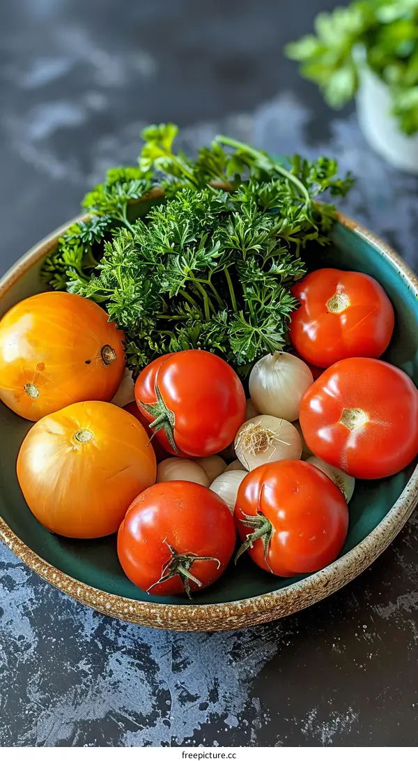 Tomatoes, Parsley, and Shallots
