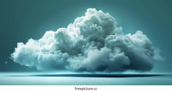 Fluffy White Cloud in Blue Sky