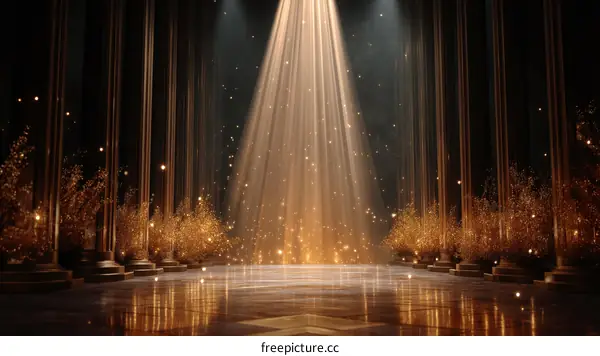 Golden Columns Grand Hall Illustration