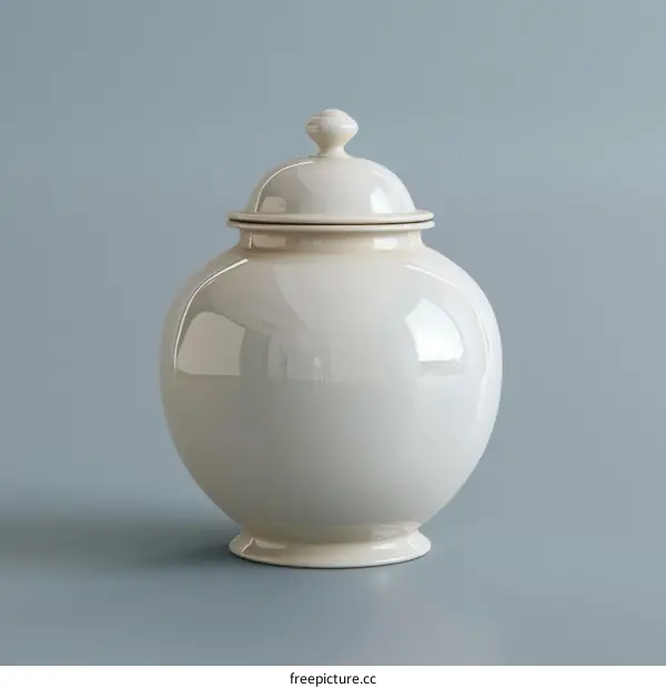 A ceramic ginger jar with a lid