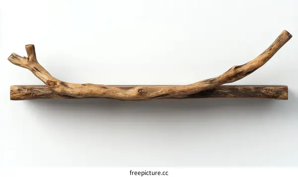 Natural Wooden Branch Shelf Design