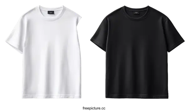 [Transparent Background PNG]Blank White and Black T-Shirts Display