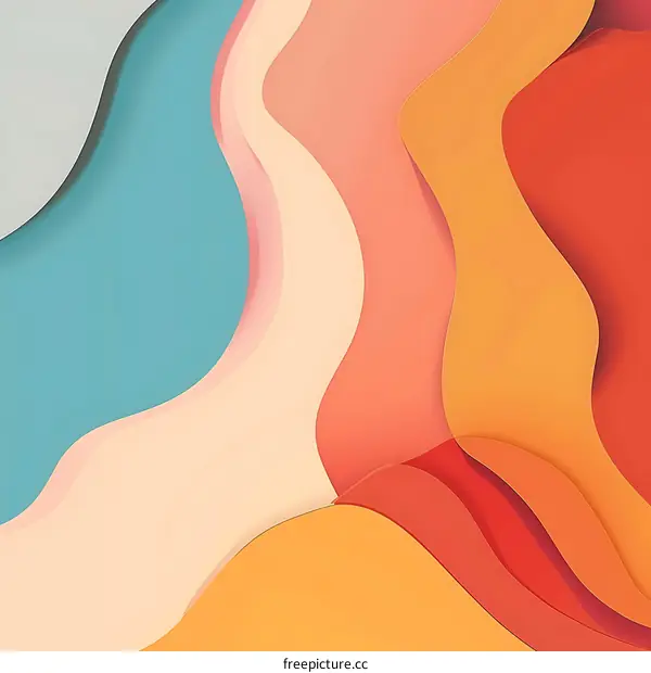 Abstract Background with Colorful Wavy Layers