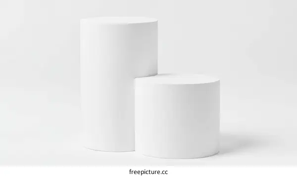Two White Cylindrical Stages for Display