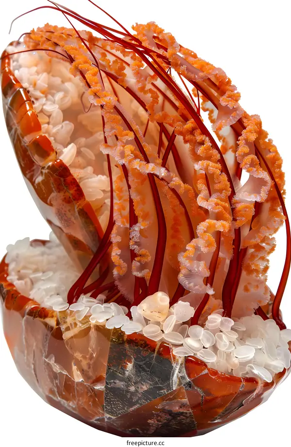 Red Jellyfish on Orange Stone