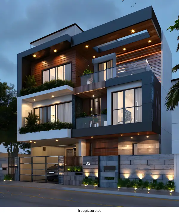 3-storey Modern Residential Building