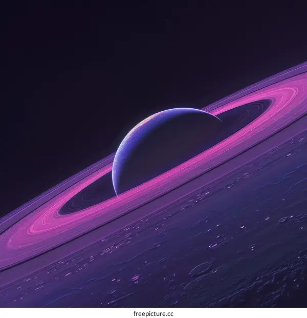 Purple Planet with Rings
