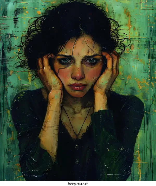 portrait of a crying woman