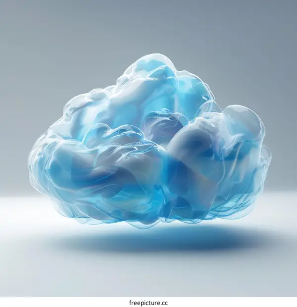 Abstract Blue Cloud Shape Render 3D