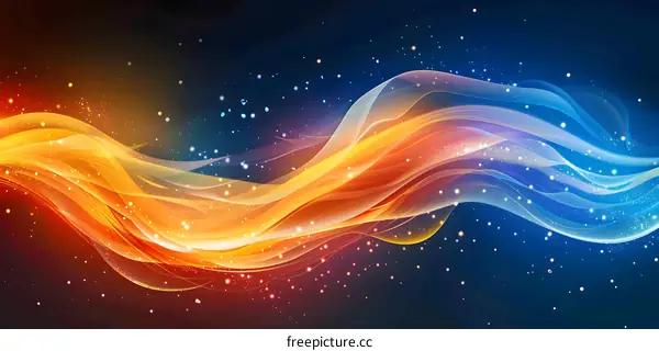 Abstract Wavy Orange Blue Light Effect