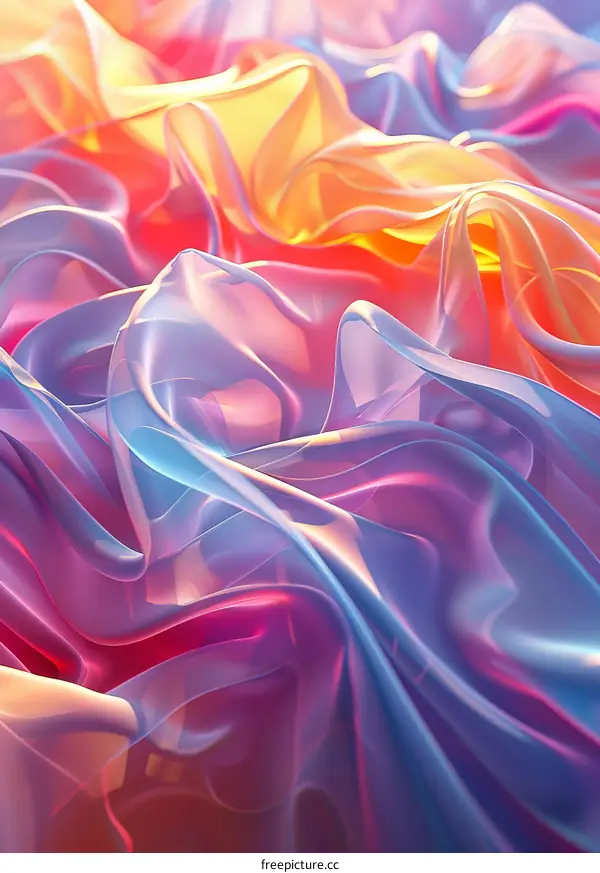 Abstract Colorful Fabric Background with Soft Folds