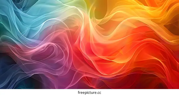 Abstract Colorful Wavy Lines Background
