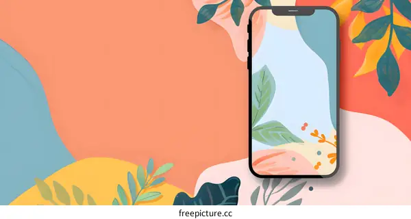 Phone with Floral Design Wallpaper