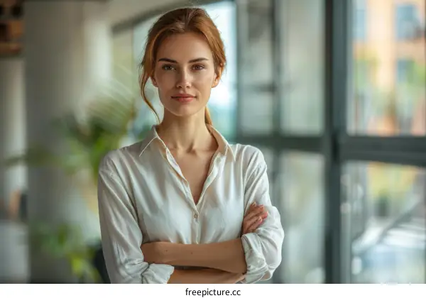 Portrait of a young businesswoman standing in an office