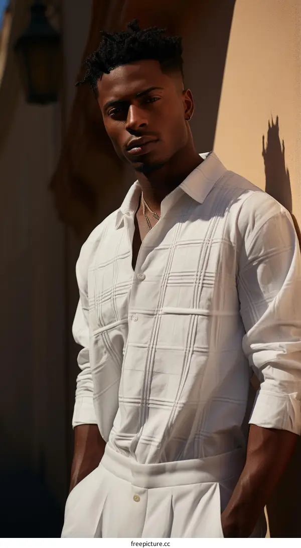 A Stylish Man Wearing White Shirt and Pants