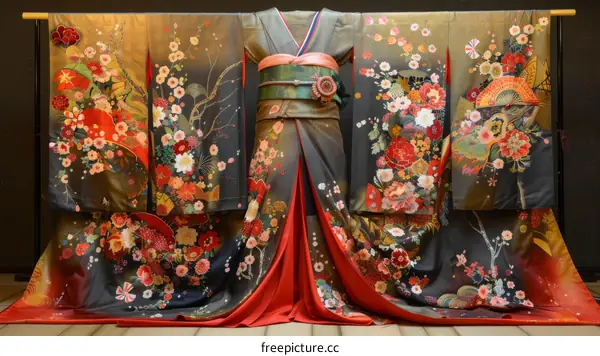 A kimono with a floral pattern