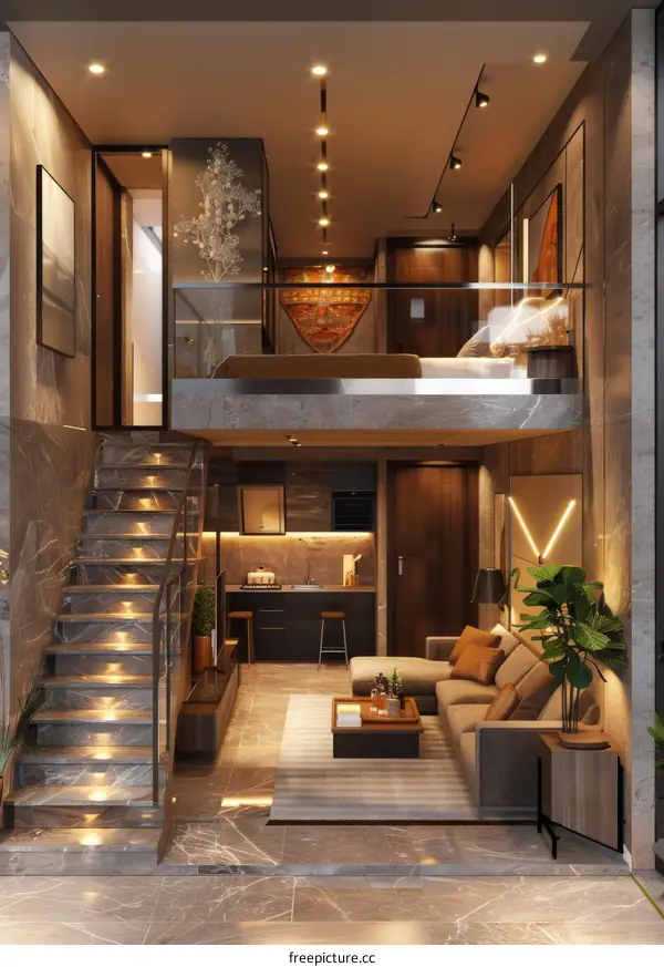 Modern Duplex Loft Apartment with Balcony