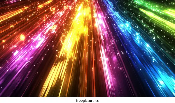 Abstract Colorful Light Rays and Particles