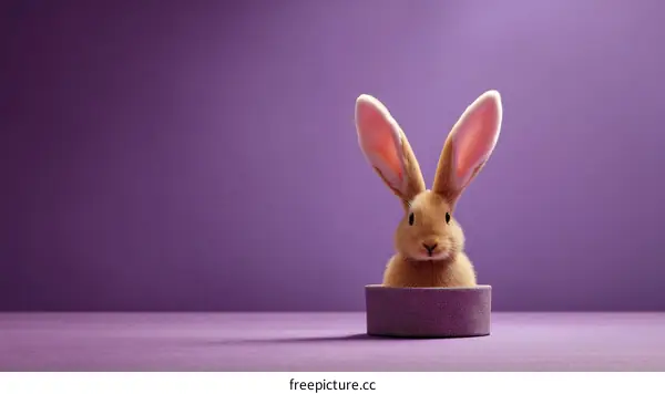 Adorable Easter Bunny in a Purple Studio Setting
