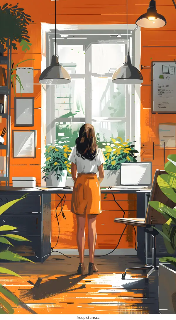 girl standing in front of the window