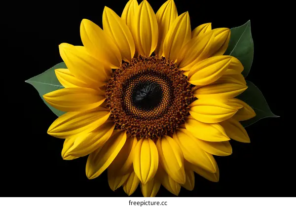 Macro Photography of a Single Sunflower in Full Bloom