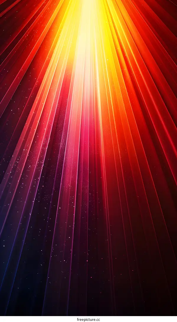 Colorful rays of light on a black background