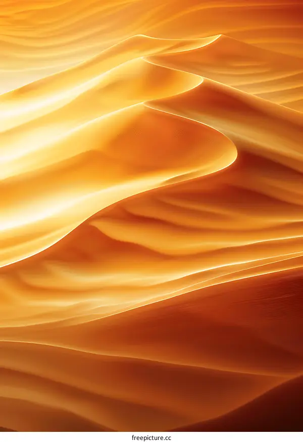 Golden Sand Dunes in the Desert