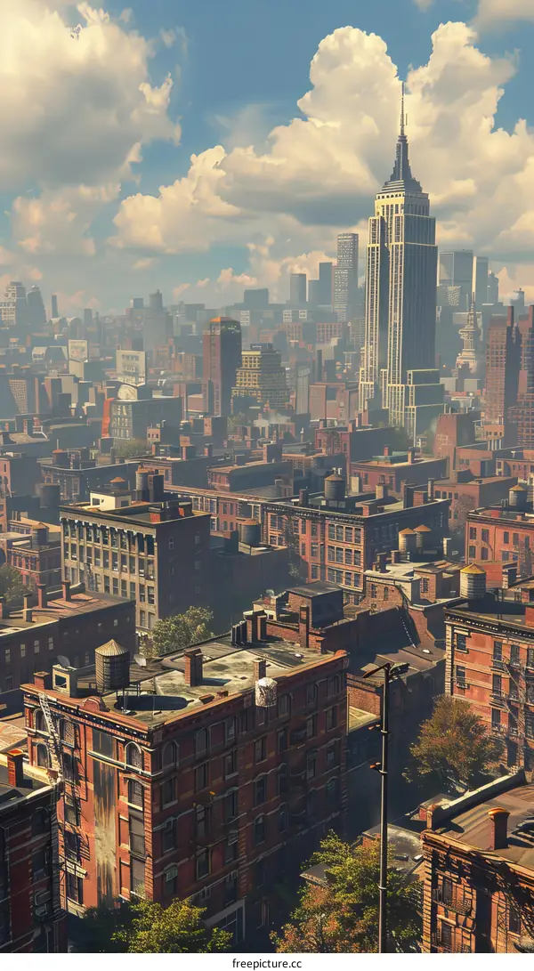 Cityscape Aerial View of New York City