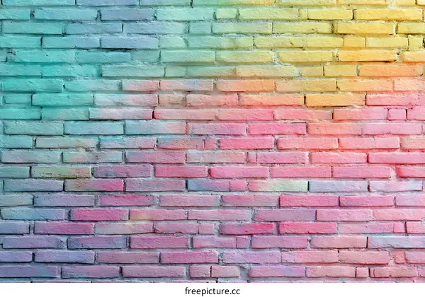 Colorful Graffiti Brick Wall Background