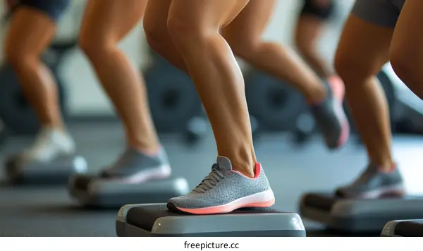 Group Fitness Class Step Aerobics